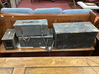 Lot 1606 - U.S United Metal Ammo Box, 30.5cm wide, three...