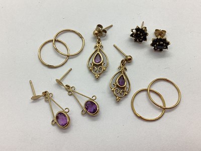 Lot 99 - A Selection of "9K" and Other Earrings,...