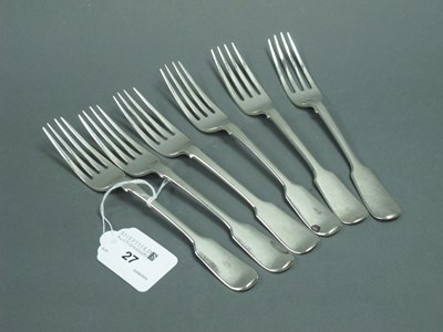 Lot 27 - A Matched Set of Six Hallmarked Silver Fiddle...