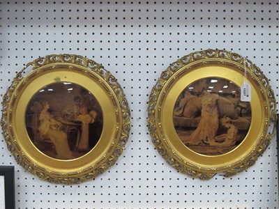 Lot 1527 - A Pair of Convex Circular Crystoleums circa...