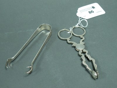 Lot 86 - A Pair of Hallmarked Silver Sugar Tongs, IR,...
