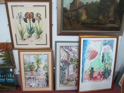 Lot 1544 - Peter Barclay, patio scene, watercolour 69.5cm...