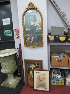 Lot 1149 - Arched Gilt Framed Wall Mirror 93cm tall,...