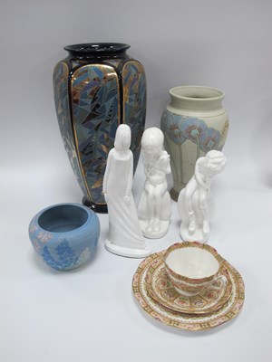 Lot 1195 - Italian Hexagonal Pottery Vase, 34cm tall,...