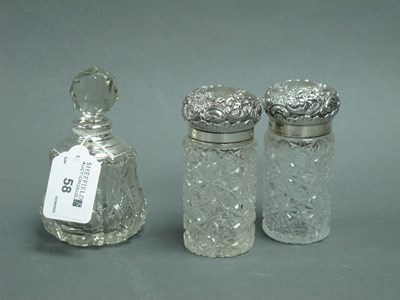 Lot 58 - A Pair of Hallmarked Silver Topped Cut Glass...