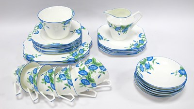 Lot 1187 - Gladstone Art Deco Tea Ware of 28 Pieces, blue...