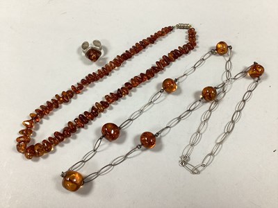 Lot 166 - An Amber Coloured Bead Necklace, of graduated...