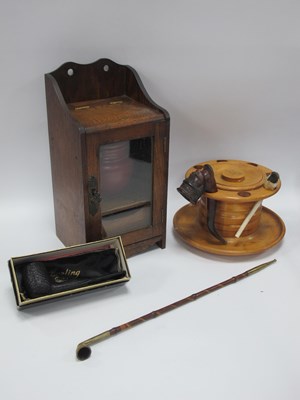 Lot 1351 - A Wooden Smoker's Cabinet, with stoneware...