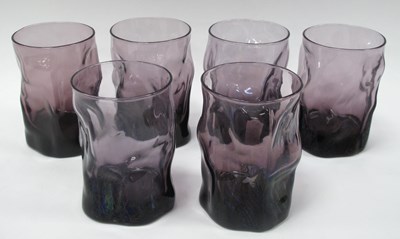 Lot 1218 - Bormioli Rocco Amethyst Glass Tumblers of...