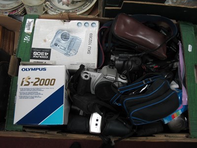Lot 1113 - Cameras; Pentax Zoom70, Olympus AZ-300 and 330...