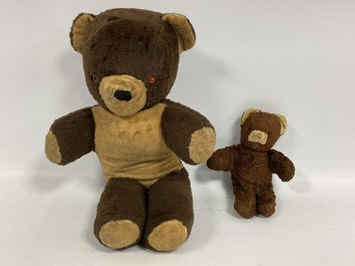 Lot 303 - A small mid XX century teddy bear (well loved),...