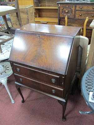 Lot 1581 - Mahogany Bureau on Cabriole Legs.