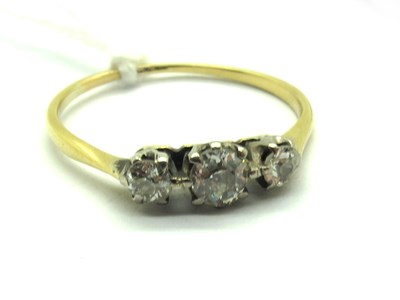 Lot 219 - An Antique Three Stone Diamond Ring, the...
