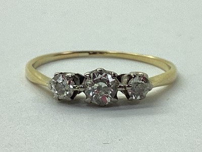 Lot 171 - An Antique Three Stone Diamond Ring, the...