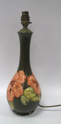 Lot 1265 - Moorcroft Hibiscus Pattern Table Lamp of Ovoid...