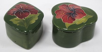 Lot 1231 - Moorcroft 'Anemone' Pattern Trinket Boxes of...