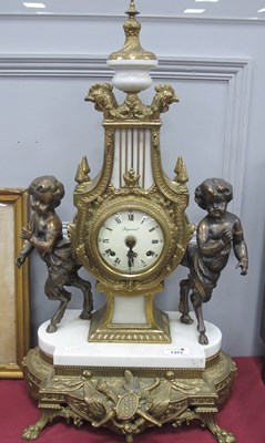 Lot 1371 - Imperial Brass Cassed Mantle Clock, with...