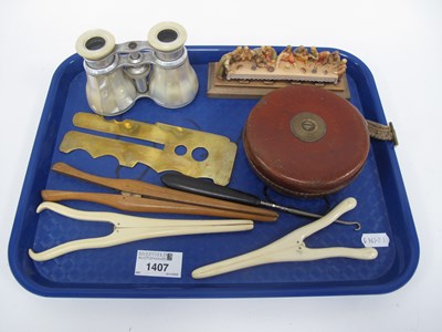 Lot 1407 - Mother of Pearl Opera Glasses, Chesterman Tape,...