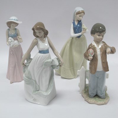 Lot 1193 - Four NAO Porcelain Figurines, three boxed:...