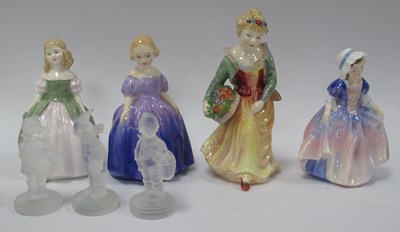 Lot 1222 - Paragon and Three Doulton China Figurines,...