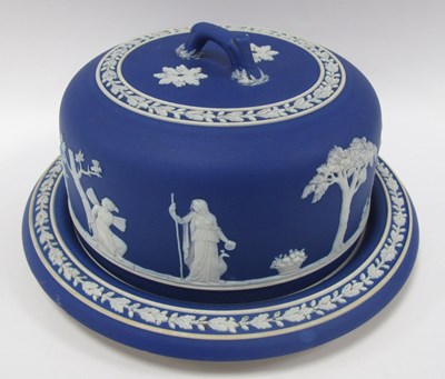 Lot 1228 - Wedgwood Blue Jasper Ware Pottery Cheese Dish...
