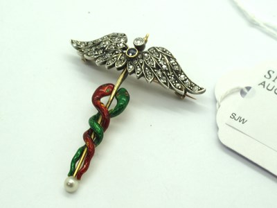 Lot 131 - A c.Early XX Century Diamond Set Caduceus...