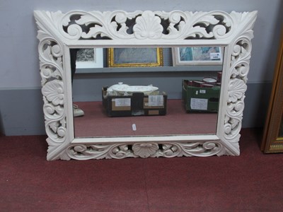 Lot 1493 - Cream Painted Continental Oak Framed Wall...