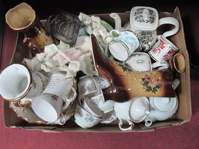 Lot 1128 - Mixed Ceramics with two Alabaster Figures,...