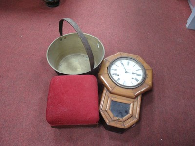 Lot 1488 - Ansonia Wall Clock, mahogany stool, brass jam...