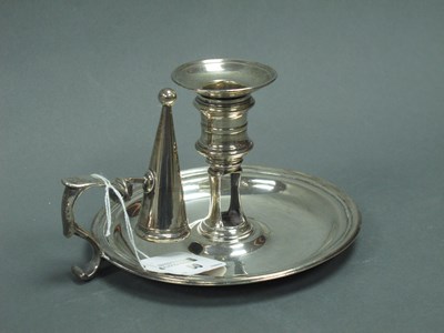 Lot 50 - A Georgian Hallmarked Silver Chamberstick,...