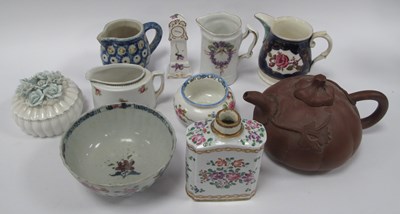 Lot 1215 - Oriental - Terracotta Teapot, hand painted...