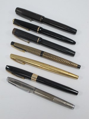 Lot 1313 - A Collection of Gold Nib Fountain Pens, to...