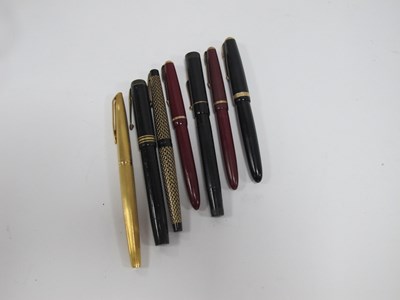 Lot 1316 - A Collection of Gold Nib Fountain Pens, to...