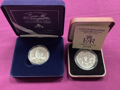 Lot 122 - Two Royal Mint Silver Proof Crowns, including...
