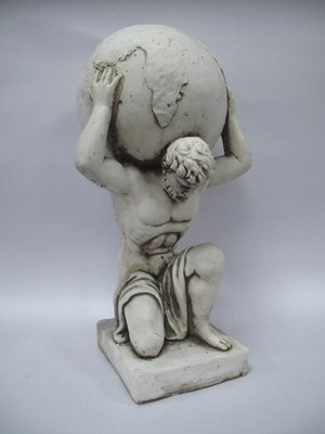 Lot 1451 - A Large Composition Style Figure of Atlas,...