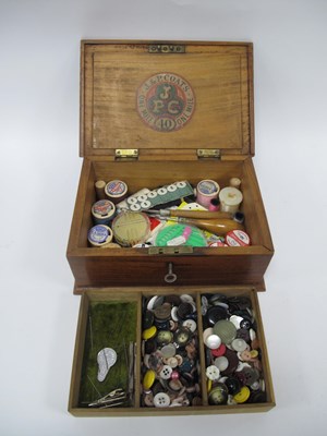 Lot 1411 - An Early 1900s Tabletop Sewing Box, with...