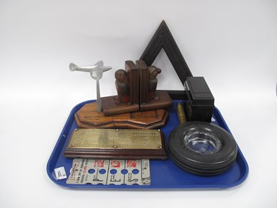 Lot 1432 - 1940s Spitfire on Stand, bird bookends with...