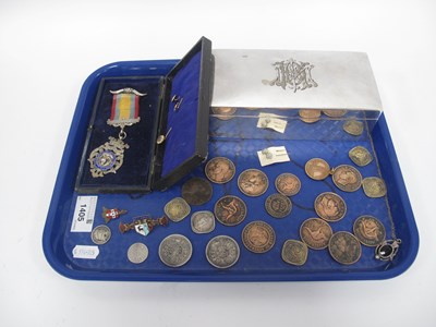 Lot 1405 - A Cased Silver and Enamel 'Buffaloes'...