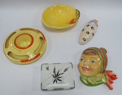 Lot 1199 - Art Deco Dish, flower holders, Radford pin...