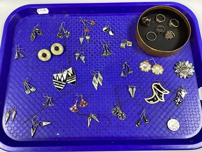 Lot 258 - A Pair of Hallmarked Silver and Hardstone Clip-...