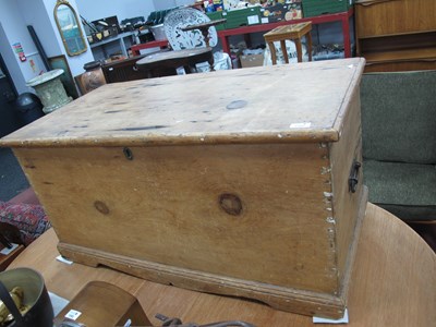 Lot 1590 - XIX Century Pine Blanket Chest with inner...