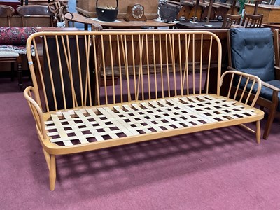 Lot 1612 - Ercol Light Wood Three Seater Settee with...