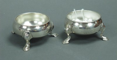 Lot 40 - A Pair of Early Cauldron Form Hallmarked...