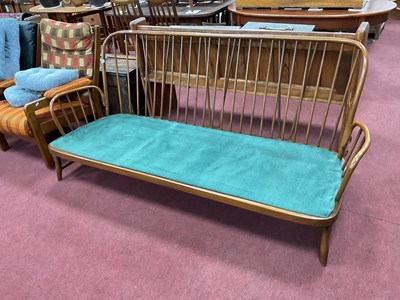 Lot 1614 - Ercol Three Seater Settee with spindle back...