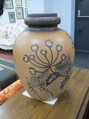 Lot 1573 - West German Bay Style Vase, with black berry...