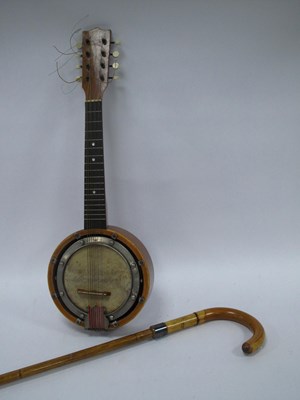 Lot 1446 - A Vintage Banjo with Brigg London Silver...