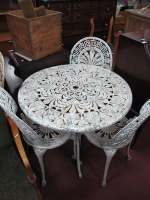 Lot 1580 - Garden Furniture - vintage aluminium table and...