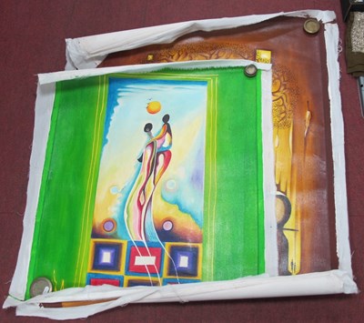 Lot 1535 - Disba, Surrealist Artwork with twin figures,...