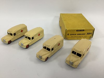 Lot 911 - A Dinky 30H Daimler Ambulance Trade Box with...