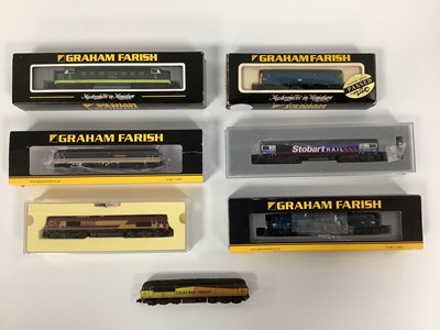 Lot 465 - Seven 'N' Gauge/2mm Diesel Locomotives,...